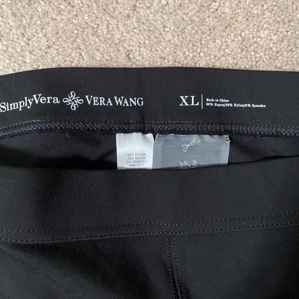 Simply Vera Vera Wang Black Dress Leggings XL